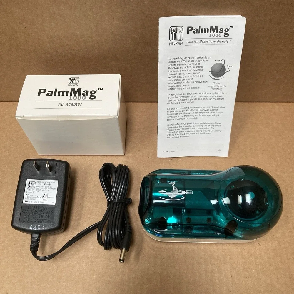 NIKKEN Magnetic Biaxial PalmMag 1000 Power Supply Adapter Hard Case Manual Works